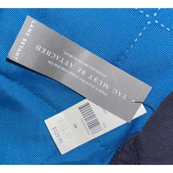 Lane Bryant Utility Jumpsuit Size 24 Navy Blue Button Front Belted NWT - Picture 5 of 12